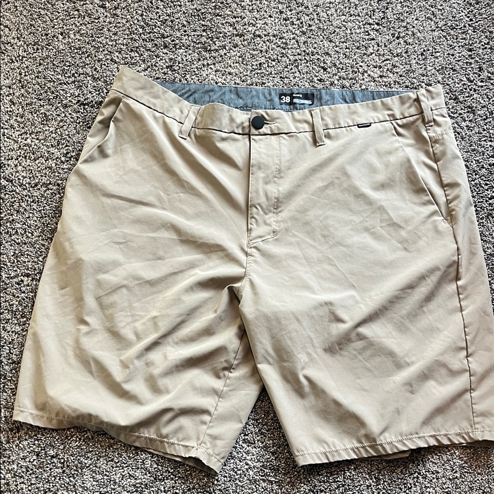 Hurley Men's Khaki Flat Front Shorts